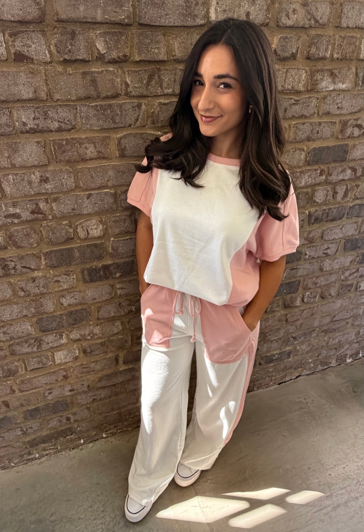 Heather Pink & White two-tone Set