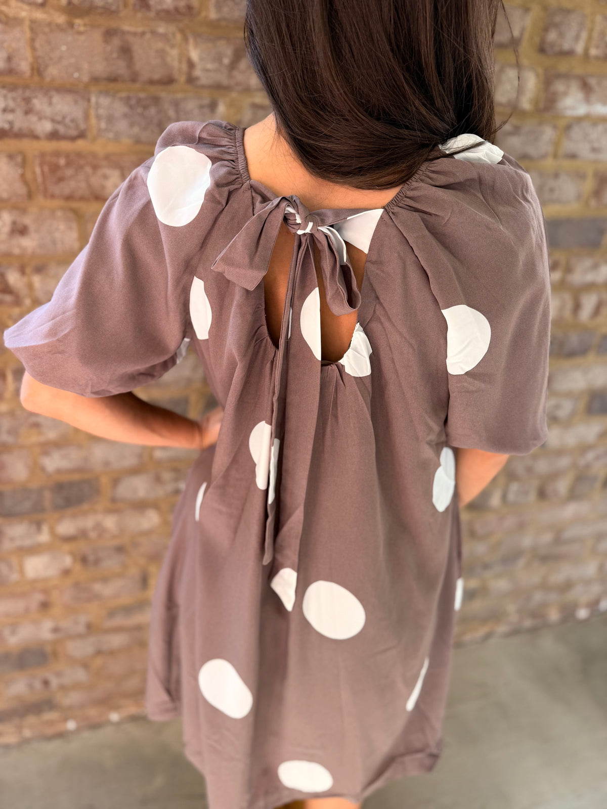 Roma Bow Back brown Dot Mini