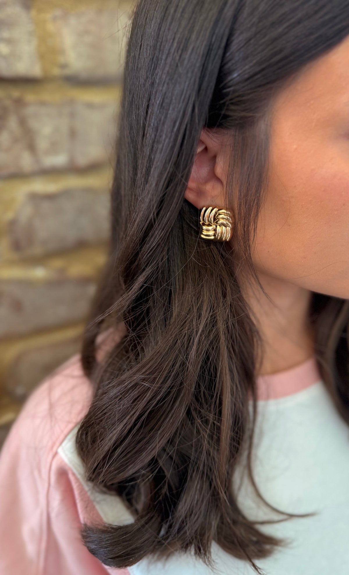 Gold Plated Square Earrings