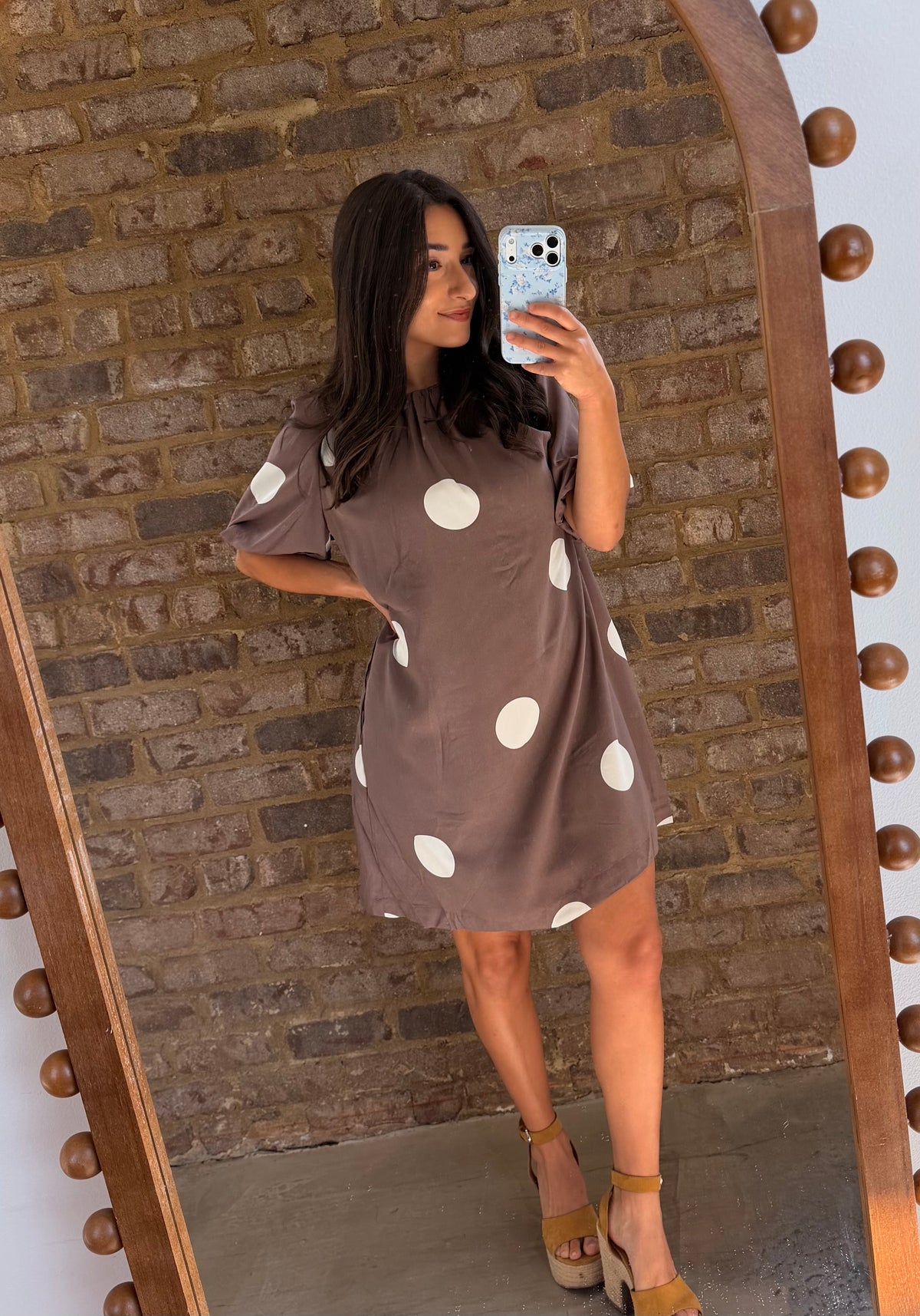 Roma Bow Back brown Dot Mini