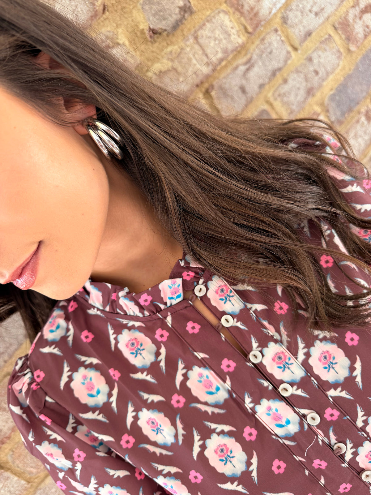Silver Three Layer Hoop Earrings