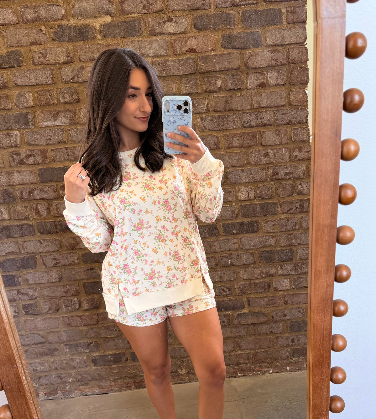 Coffee Run Beige Floral Set