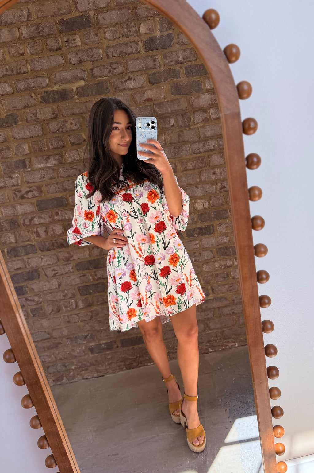 Kacie Floral Puff Sleeve Mini