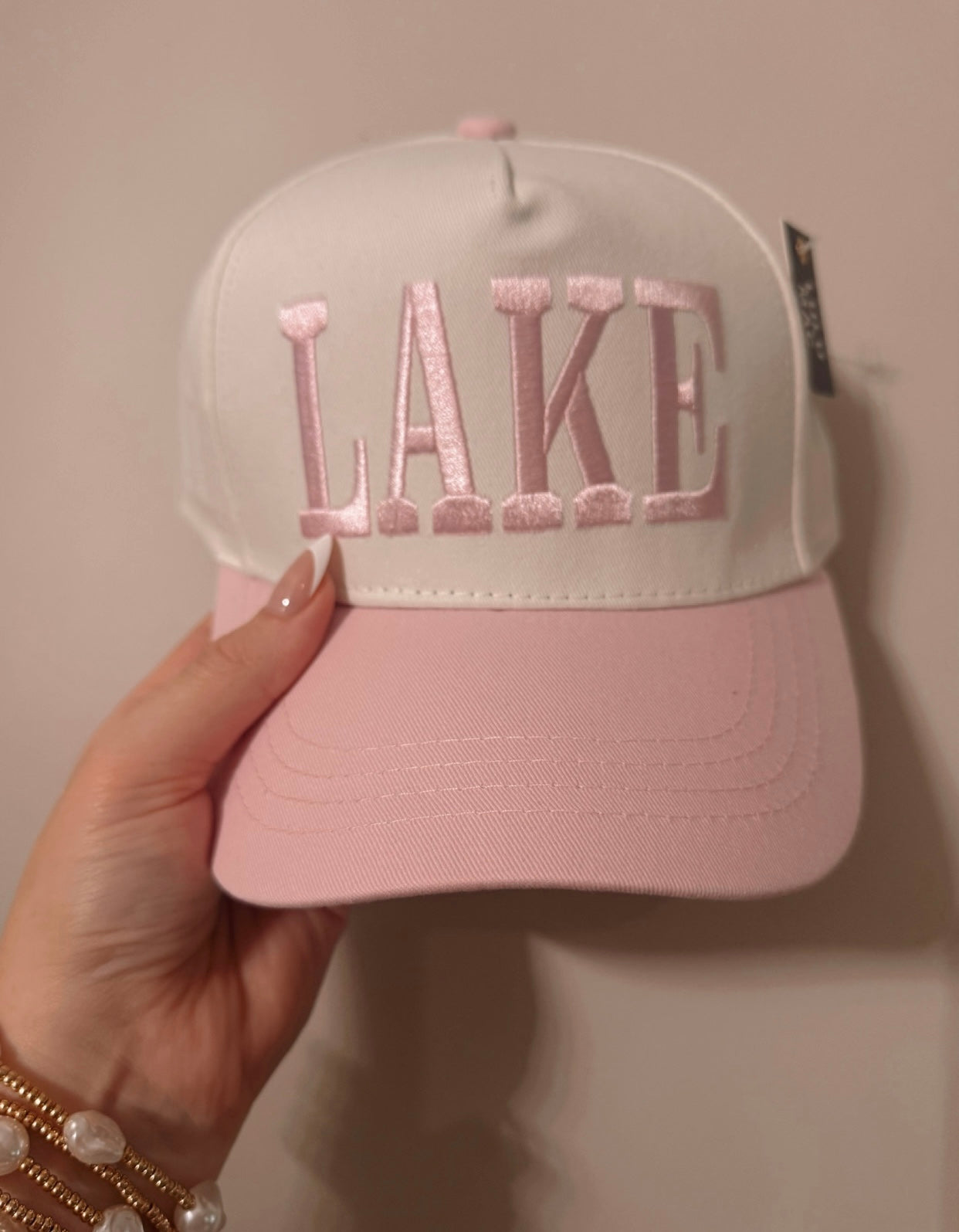 Baby Pink Lake Embroidered hat