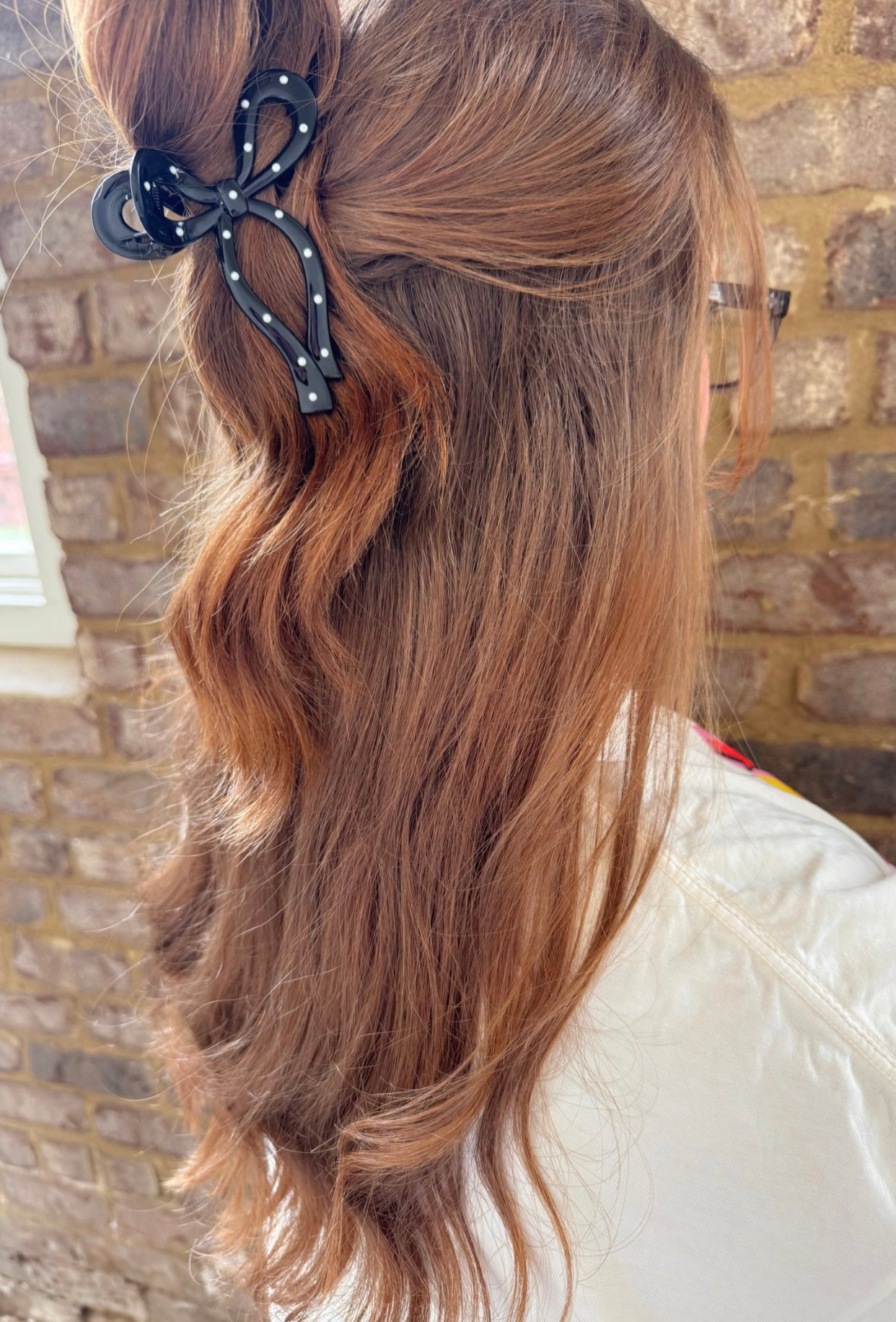Black Dot Bow Clip