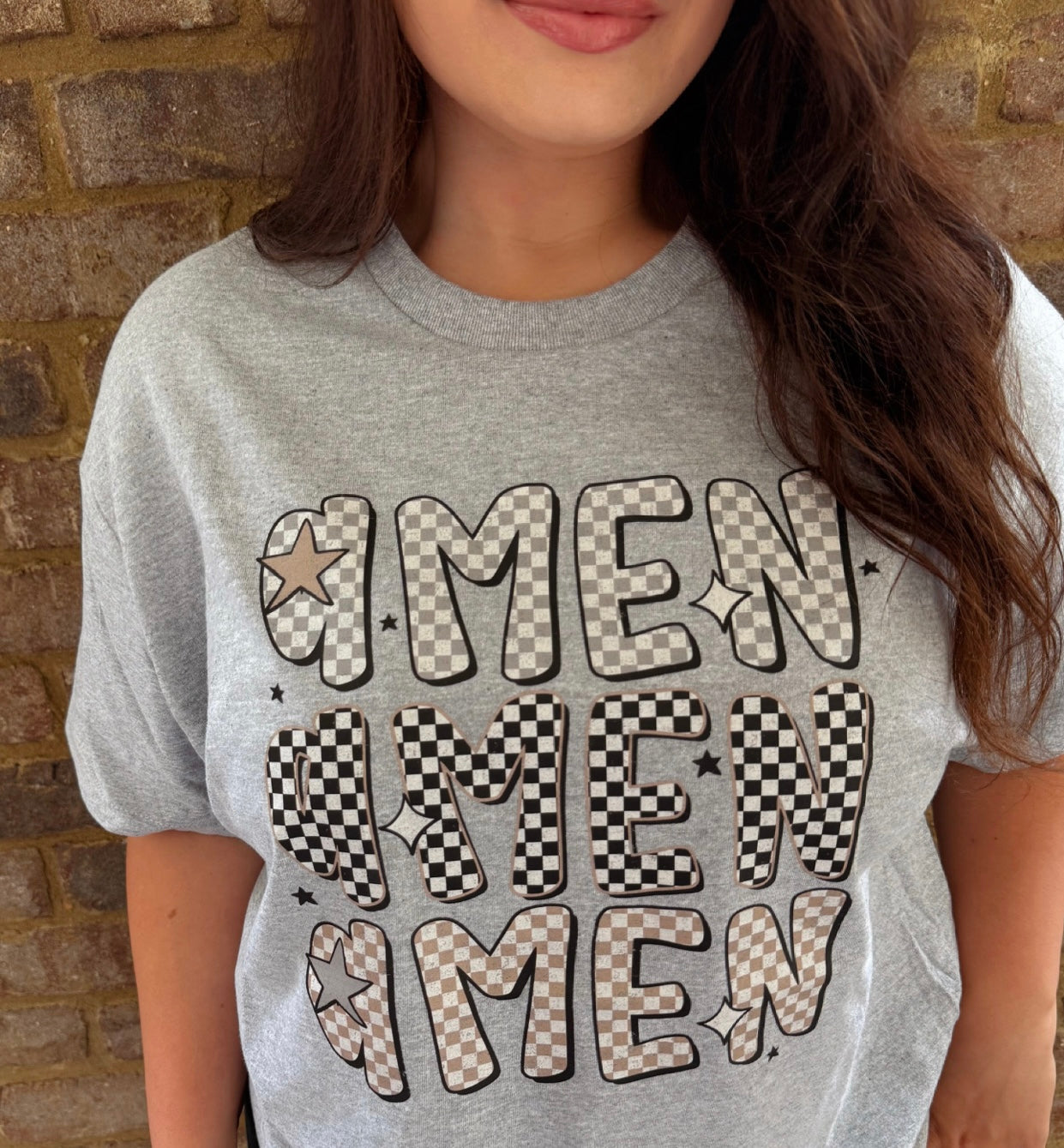 Checkered AMEN tee