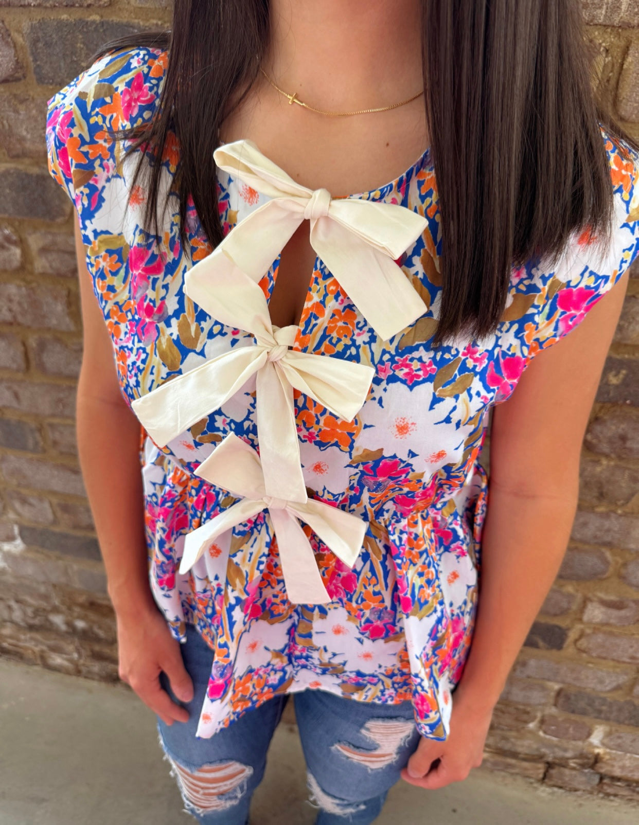 Katie Floral Bow Tank