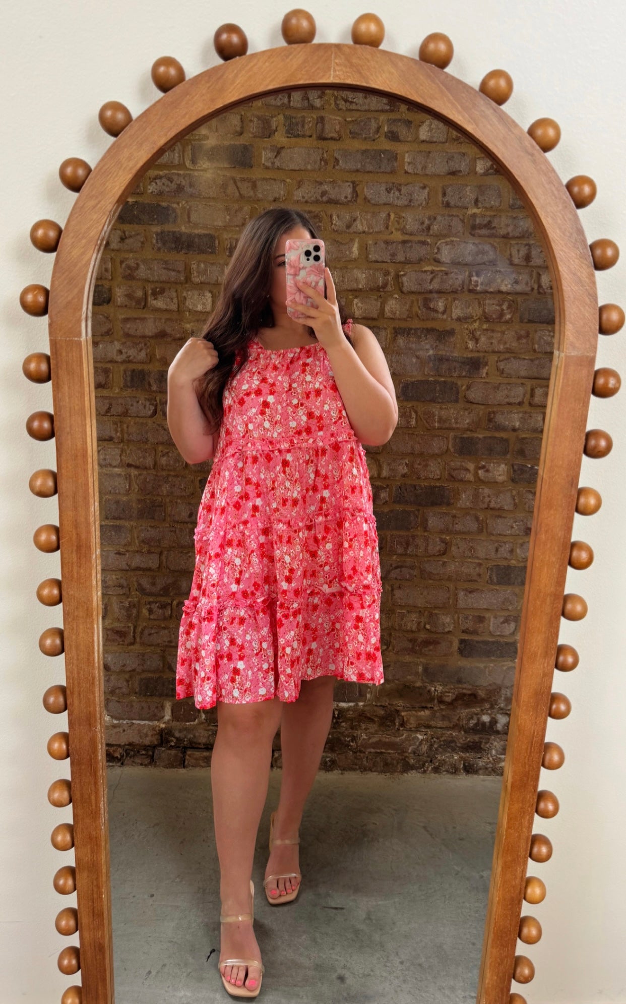 Fiery Red Ruffled Dress