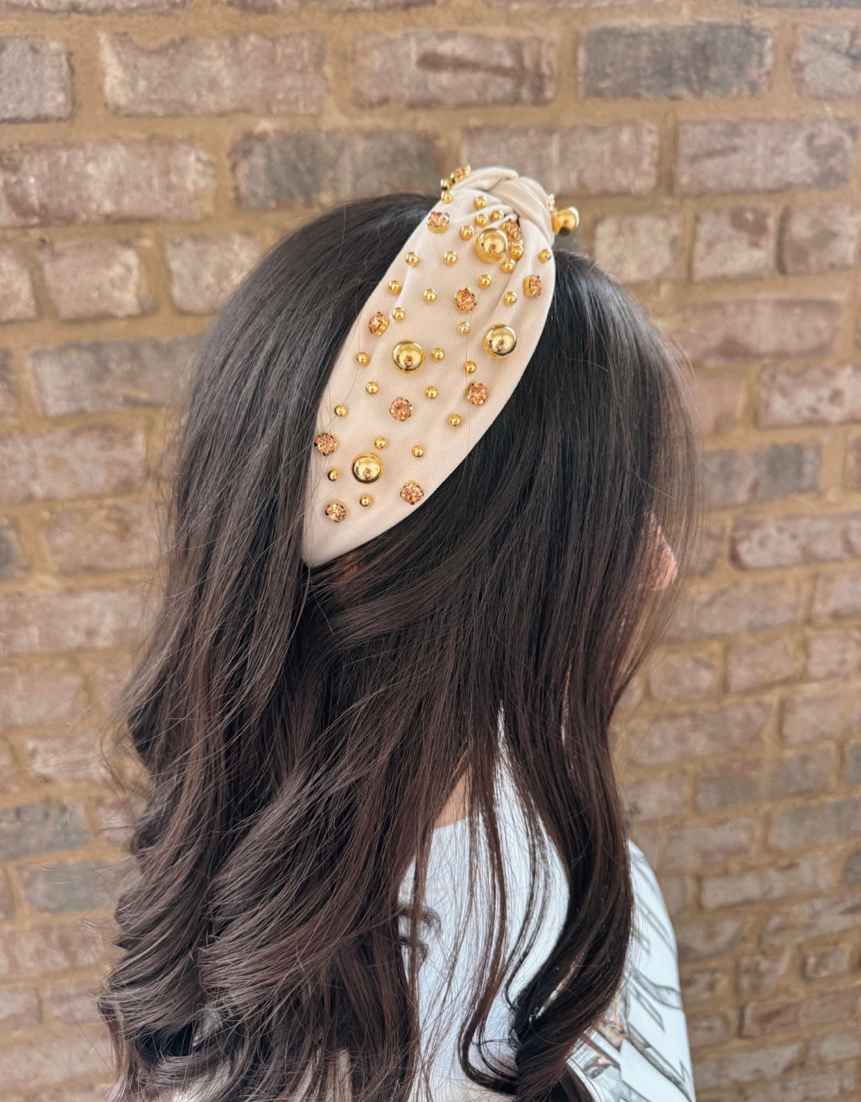 Nude beaded headband
