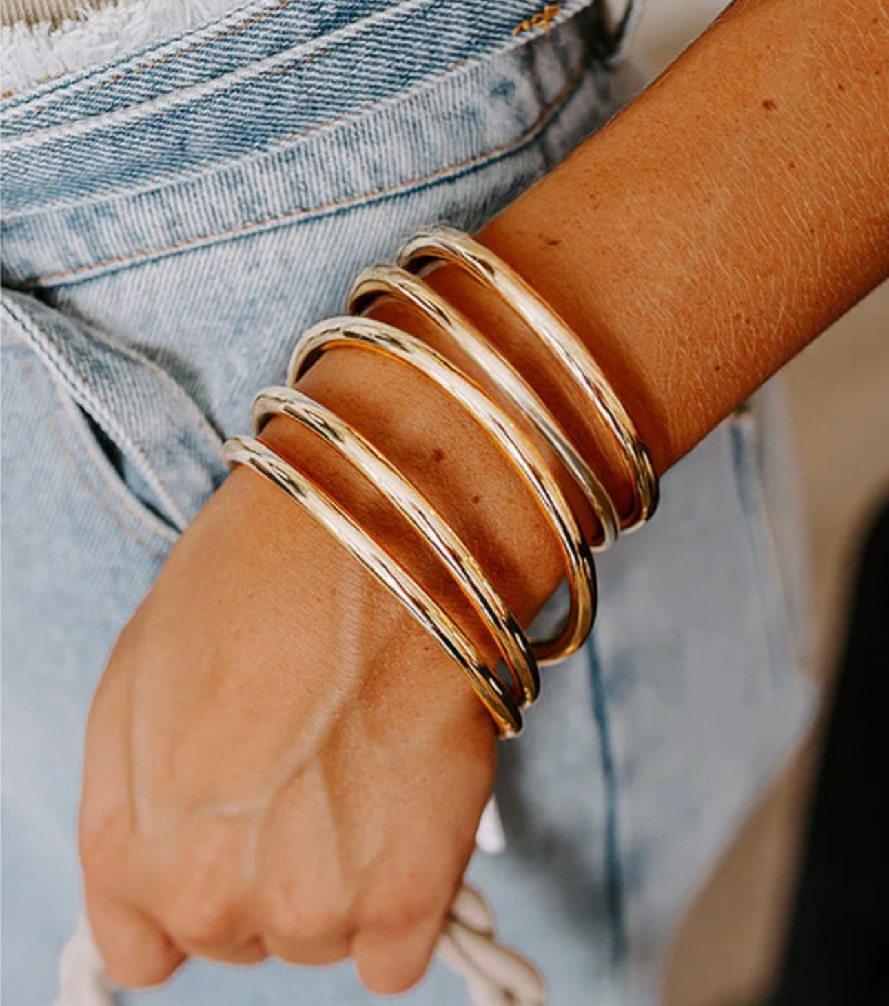 Multi-Layer Plated Alloy Bangel Bracelets