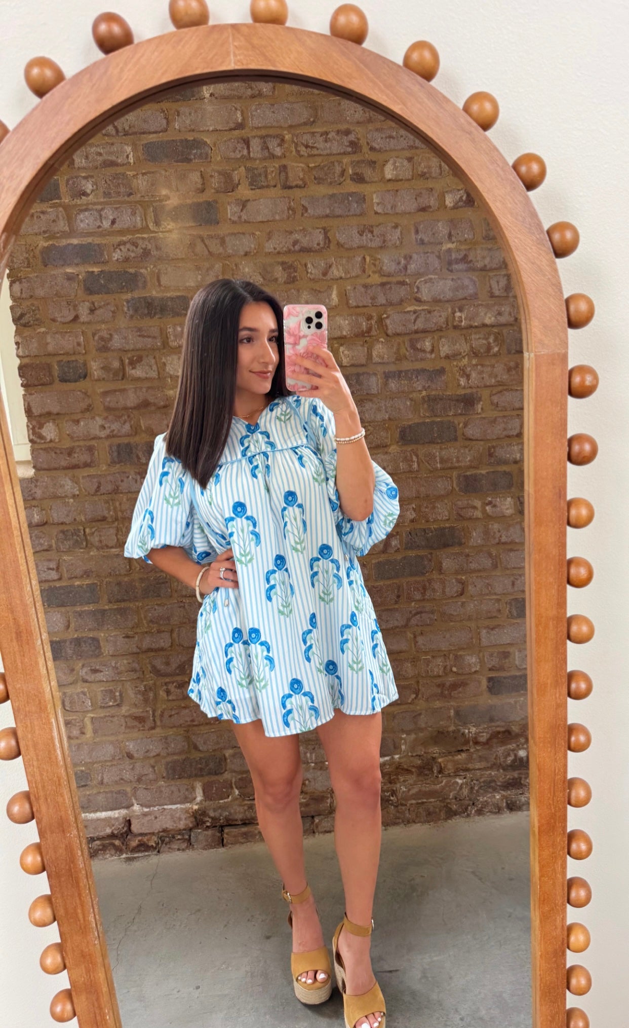 Haven Blue Floral Mini Dress