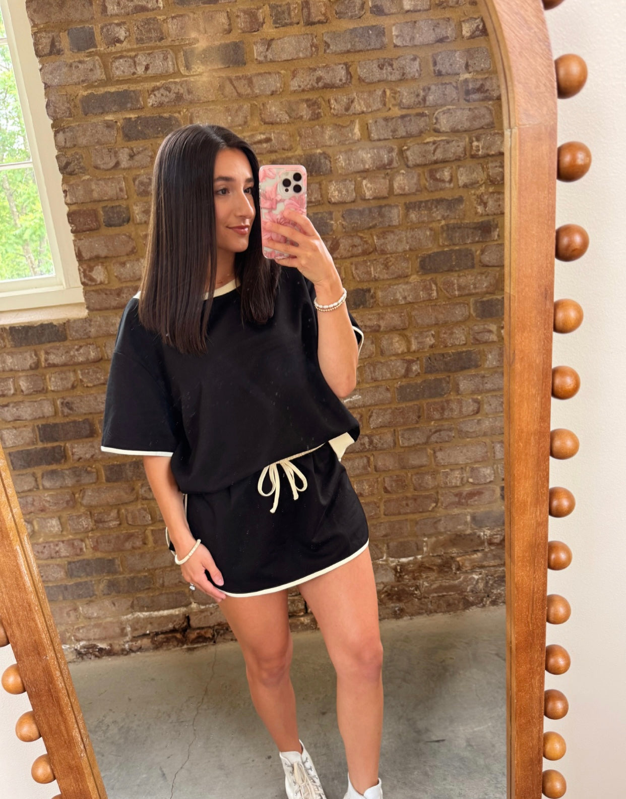 Black Mini skirt tee set