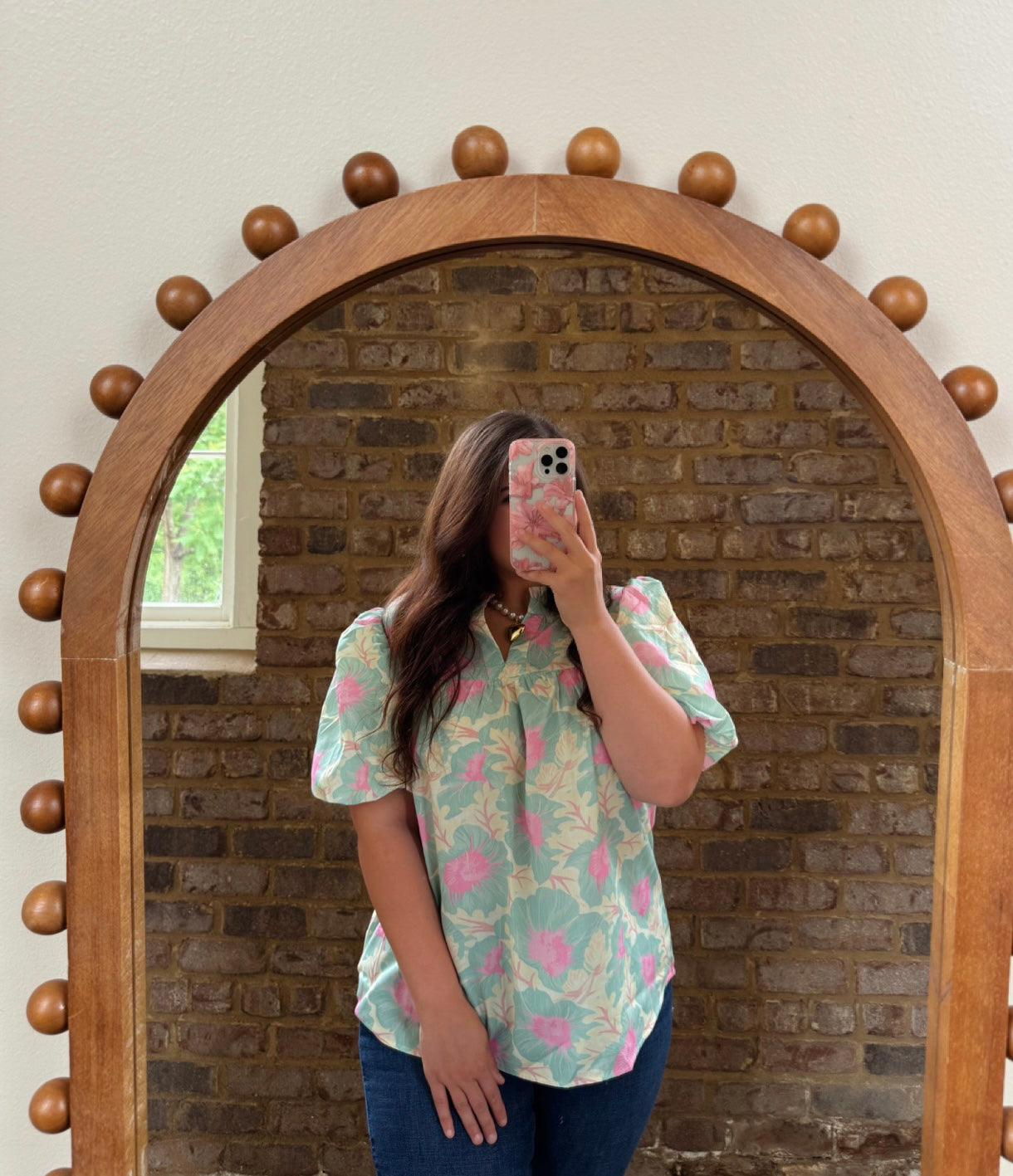 Lovely Green Bubble Sleeve Blouse